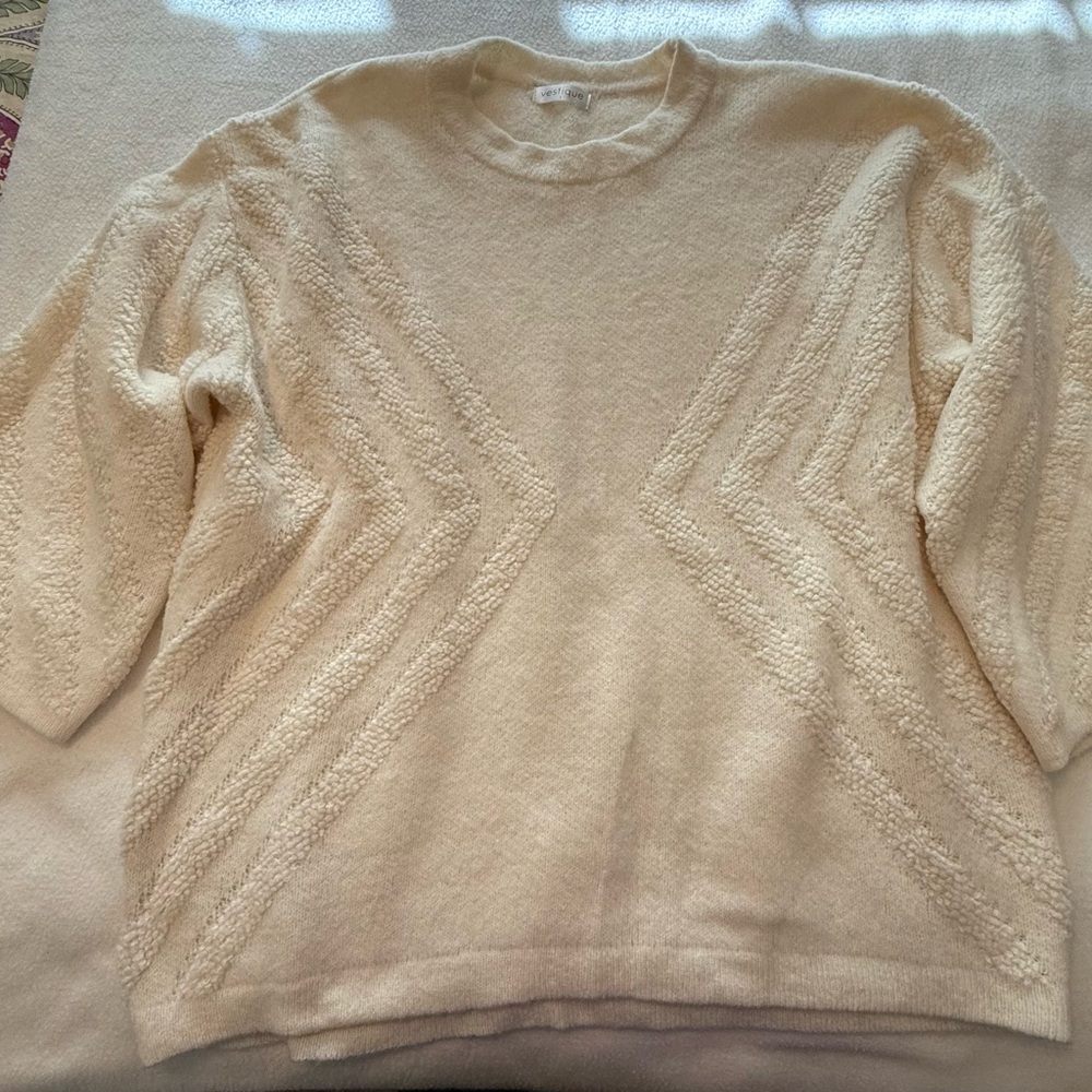 Vestique Cream Textured Women's Sweater
